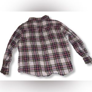 Comfort Casual Oversized Plaid Long Sleeve Button Down Flannel